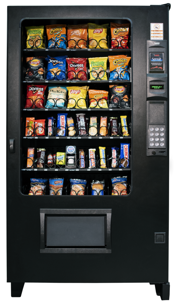 a vending machine with snacks in it